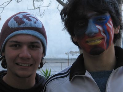Carlos et Ariel, atelier maquillage, Circo Social del Sur, Buenos Aires